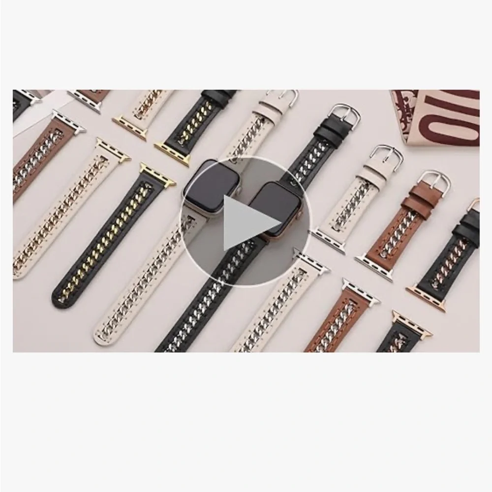 ❌Cream Leather Band for Apple Watch- fits 38-42mm watches NWT
